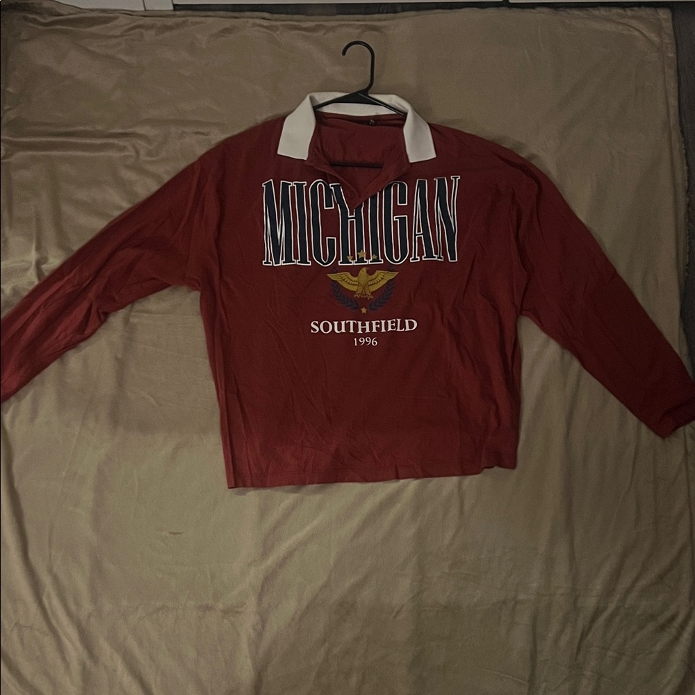 Red Michigan Long Sleeve Shirt